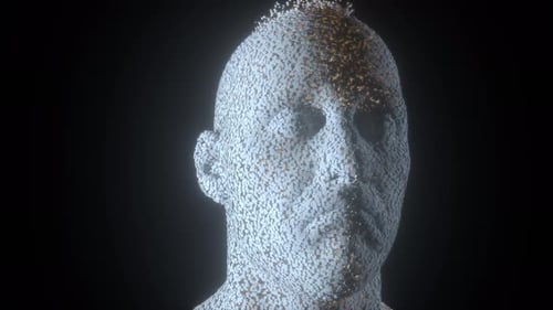 Futuristic Digital Head Formation from Particles Animation