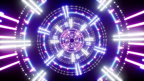 Blinking Light Beam Neon VJ Tunnel Background Loop 4K