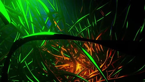 Abstract Neon Glowing Wires and Tubes Background Loop