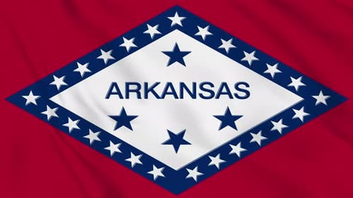 Waving Arkansas State Flag Animation