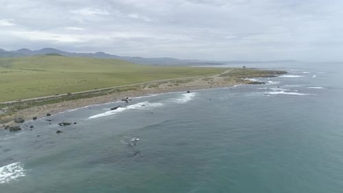 Aerial view of the ocean coast