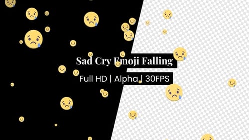 Falling Sad Crying Emojis Motion Graphic