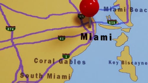 Pushpin Pointing At Miami USA 02