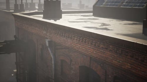 Abandoned Factory Empty Because of the Coronavirus Covid-19 Epidemic