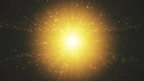 Golden Shimmering Stars Light Burst Particle Background