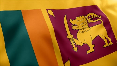 Sri Lanka Flag Waving Seamless Loop Animation