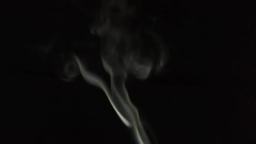 Abstract White Smoke Swirling on Black Background