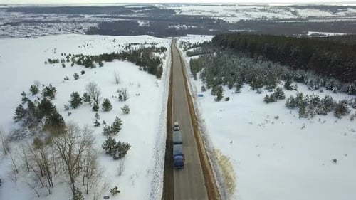 Truck On The Winter Road