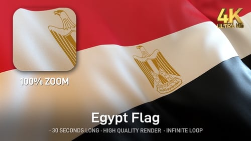 Waving Flag of Egypt Seamless Loop