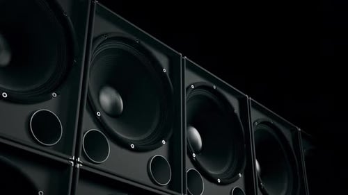 Giant Speakers Vibrating to the Rhythm of Music