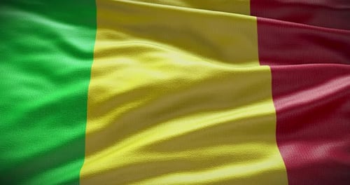 Realistic Waving Mali Flag Animation