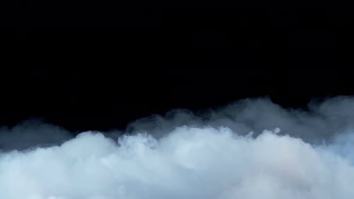 Billowing Smoke Clouds on Black Background