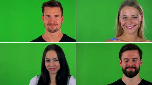 Compilation (Montage) - People Smile To Camera - Green Screen Studio -