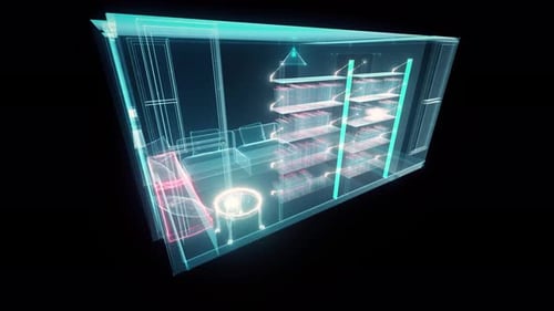 Digital Cozy Room Hud Hologram 4k