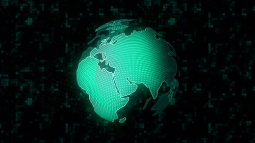 Digital Global Network Connection Earth Technology Animation