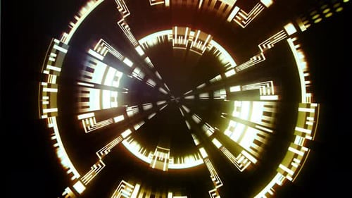 Circle Light Rays Orange 02
