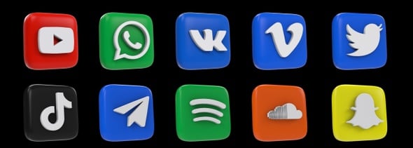 Animated 3D Social Icons