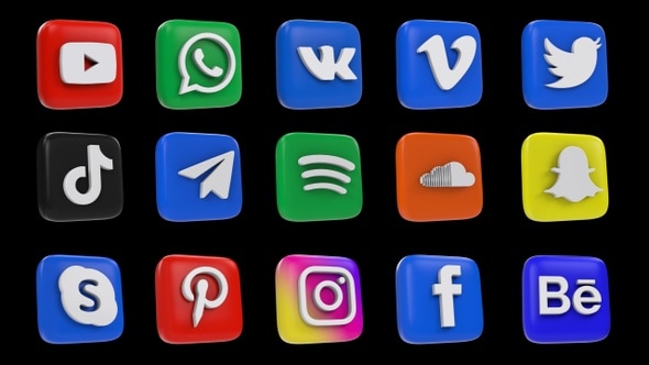 Cover for Animated 3D Social Icons
