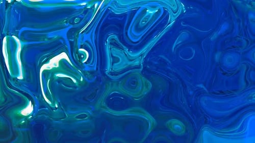 Abstract Fluid Paint Blue Green Motion Background