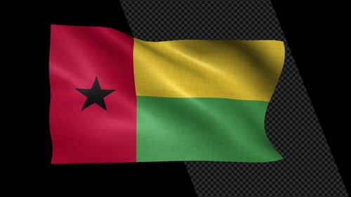 Realistic Waving Guinea-Bissau Flag Animation