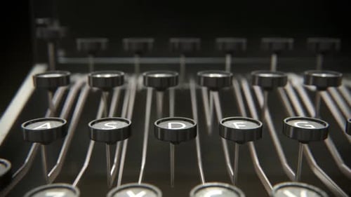 The vintage typewriter. Machine was used to create documents letters and books.