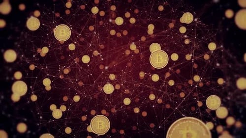 Bitcoin Crypto Network Digital Technology Background Loop