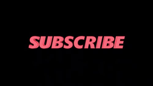 Glossy Red 3D Subscribe Text Bouncing Animation