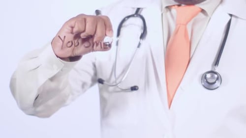 Doctor Writes On Transparent Glass You Smell