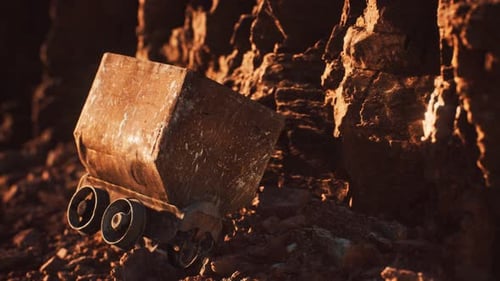 Abandoned Gold Mine Trolley Used To Cart Ore During the Gold Rush