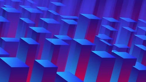 Dynamic Abstract Blue Cubes Wave Motion Loop Background