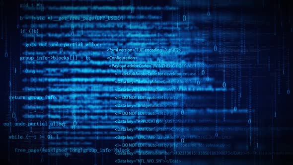 Futuristic Digital Code Rain Background Loop, Backgrounds Motion ...