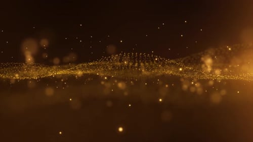 Golden Abstract Particle Wave Seamless Loop Background