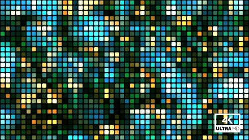 Dynamic Pixelated Grid Pulsing Lights Background