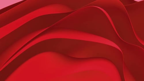Red Abstract Flowing Waves Background