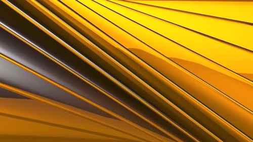 Abstract Flowing Golden Metallic Ribbons Background Loop