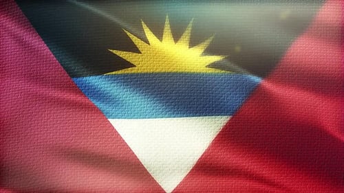 Antigua and Barbuda Flag Waving Textured Animation
