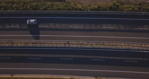 Top view over the highway, expressway and motorway