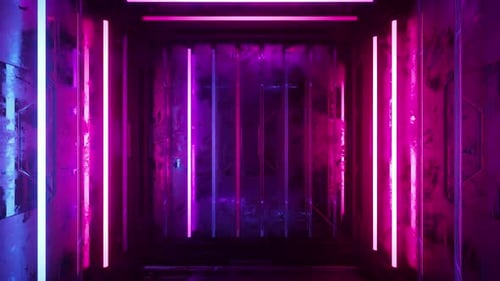 Futuristic Abstract Neon Light Tunnel Background Loop