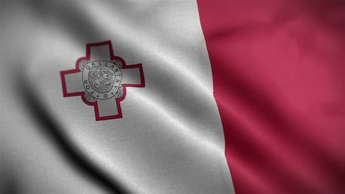 Waving Flag of Malta Seamless Loop Animation