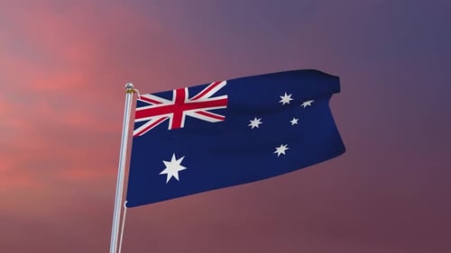 Flagge von Australien winkt