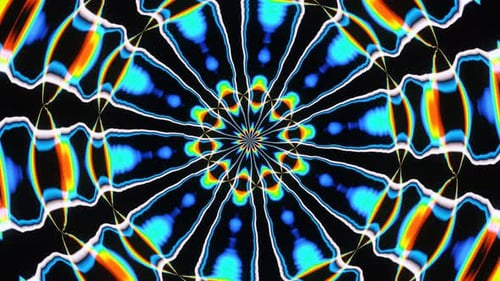 Transbordamentos pulsantes de um caleidoscópio multicolorido