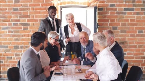 Business Team Is Discussing a Project in Coworking Space.