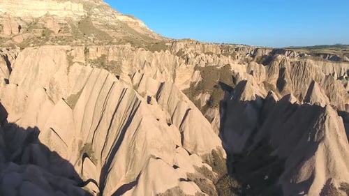 Hoodoos, Fairy Chimneys and Sedimentary Volcanic Rock Formations in Eroded Stone Valley