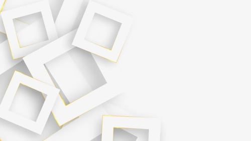 Modern Abstract Geometric White and Gold Looping Background
