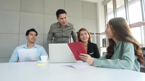 Business Meeting in Bright Modern Office