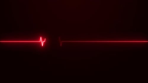 Neon effect heartbeat line seamless looping video.