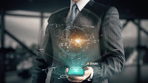 Holographic Blockchain Security Digital Technology Display