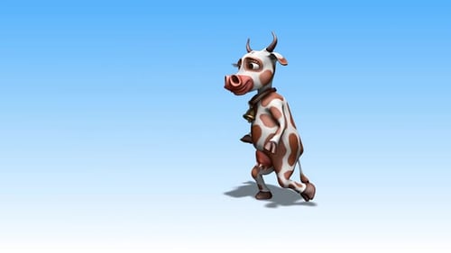 Cute 3D Cartoon Cow Dancing Walk Cycle Animation Loop