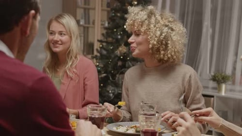 Friends and Family Dinner Celebration in Holiday Home