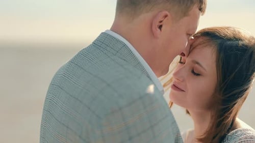 Close Up of a Loving Couple Embracing and Showing Tender Feelings